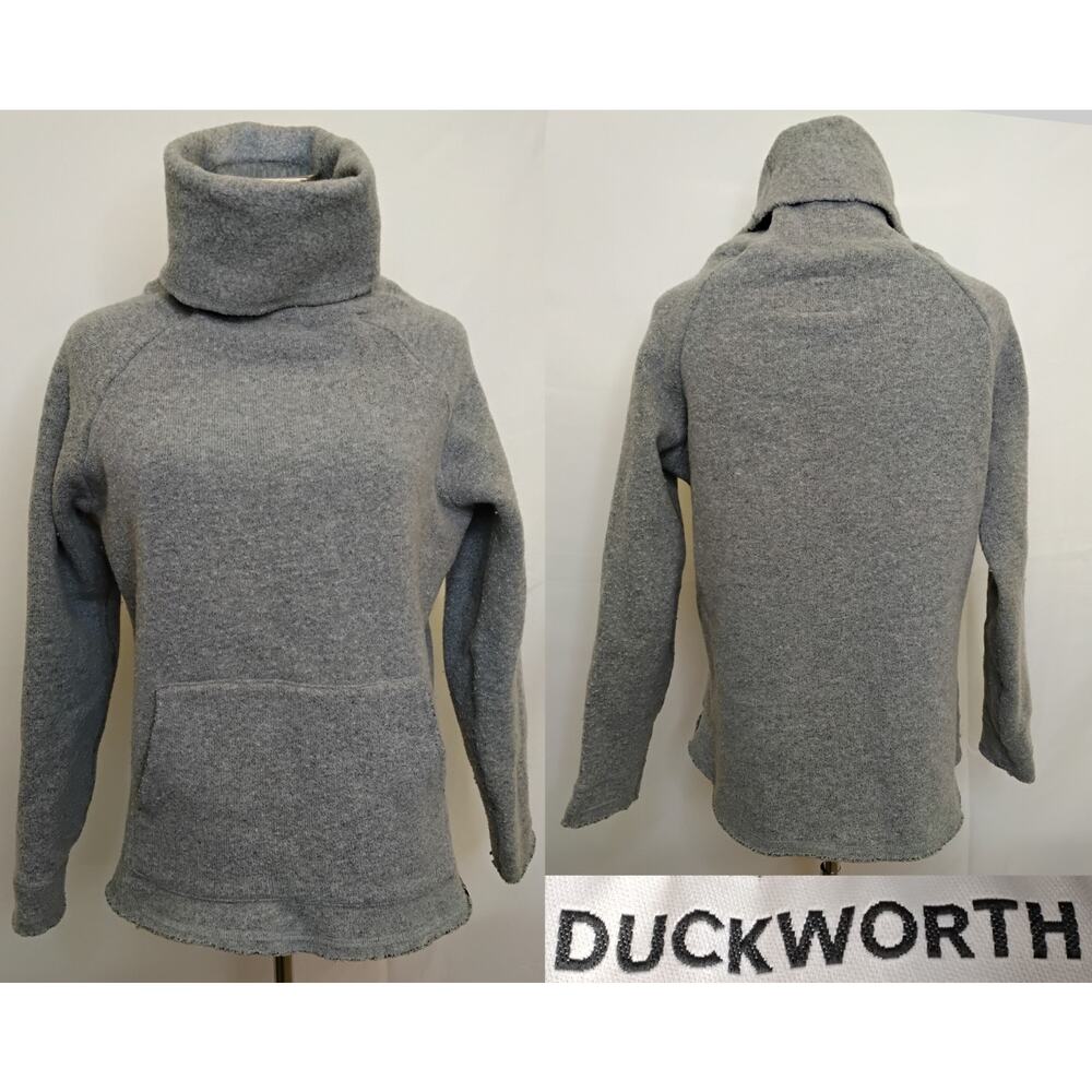 Duckworth Sweater Women's S Gray Loose Turtleneck Merino Wool Made in USA #Z5600